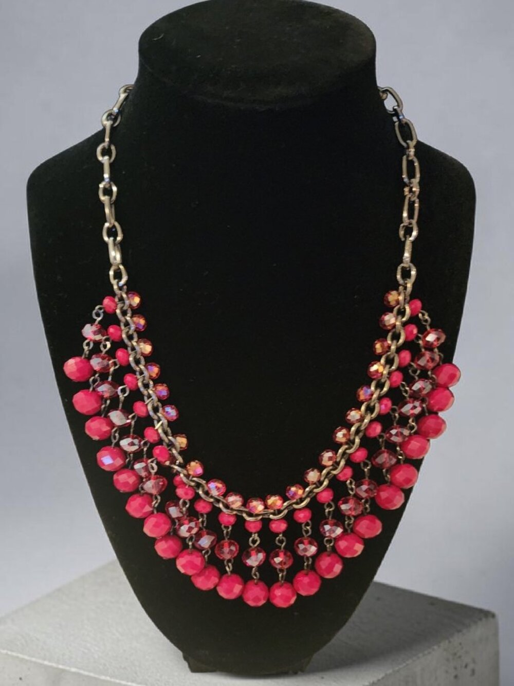 Crimson Cascade Statement Necklace
